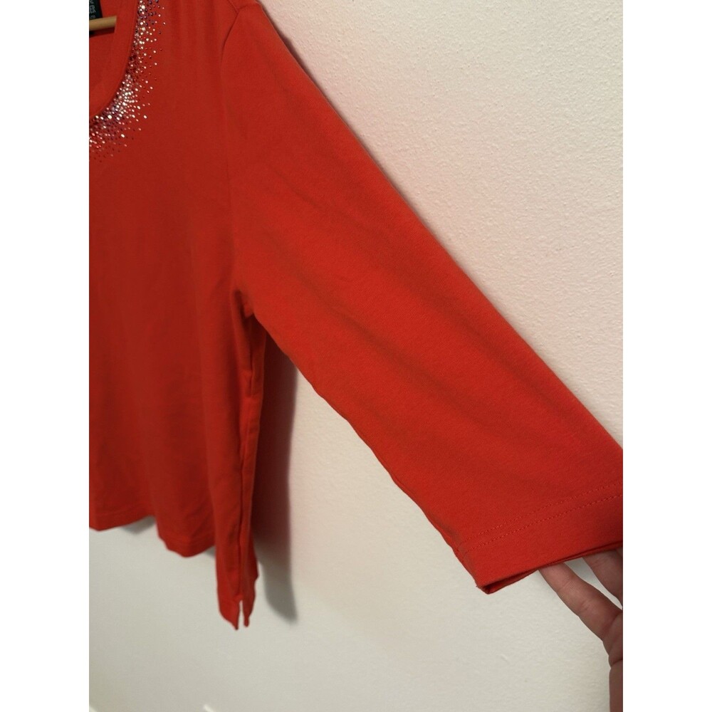 Christine Alexander Red Rhinestone Embellished Blouses Y2K Vintage Style Size XL - Picture 16 of 16
